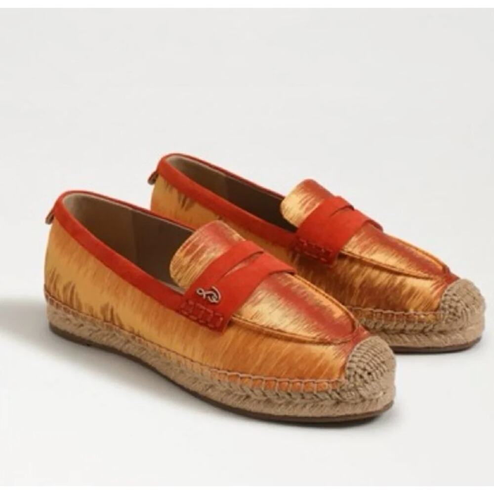 Sam Edelman Kai Orange Espadrille Loafers Size 6